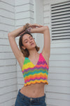 Rainbow Multicolor  Crop Top