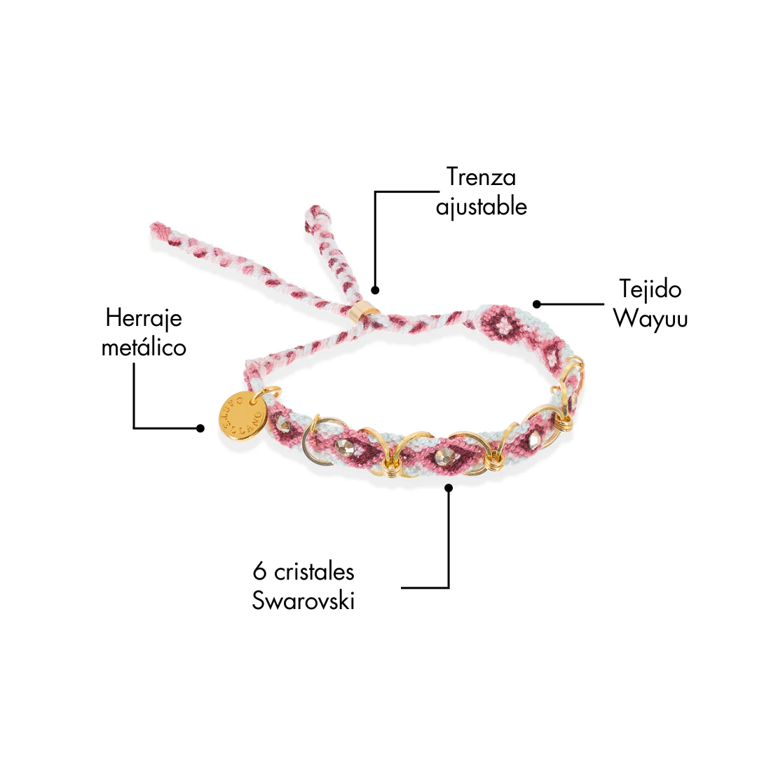 Pulsera Wayuu Free Spirit - Vinotinto