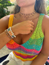 Rainbow Multicolor  Crop Top