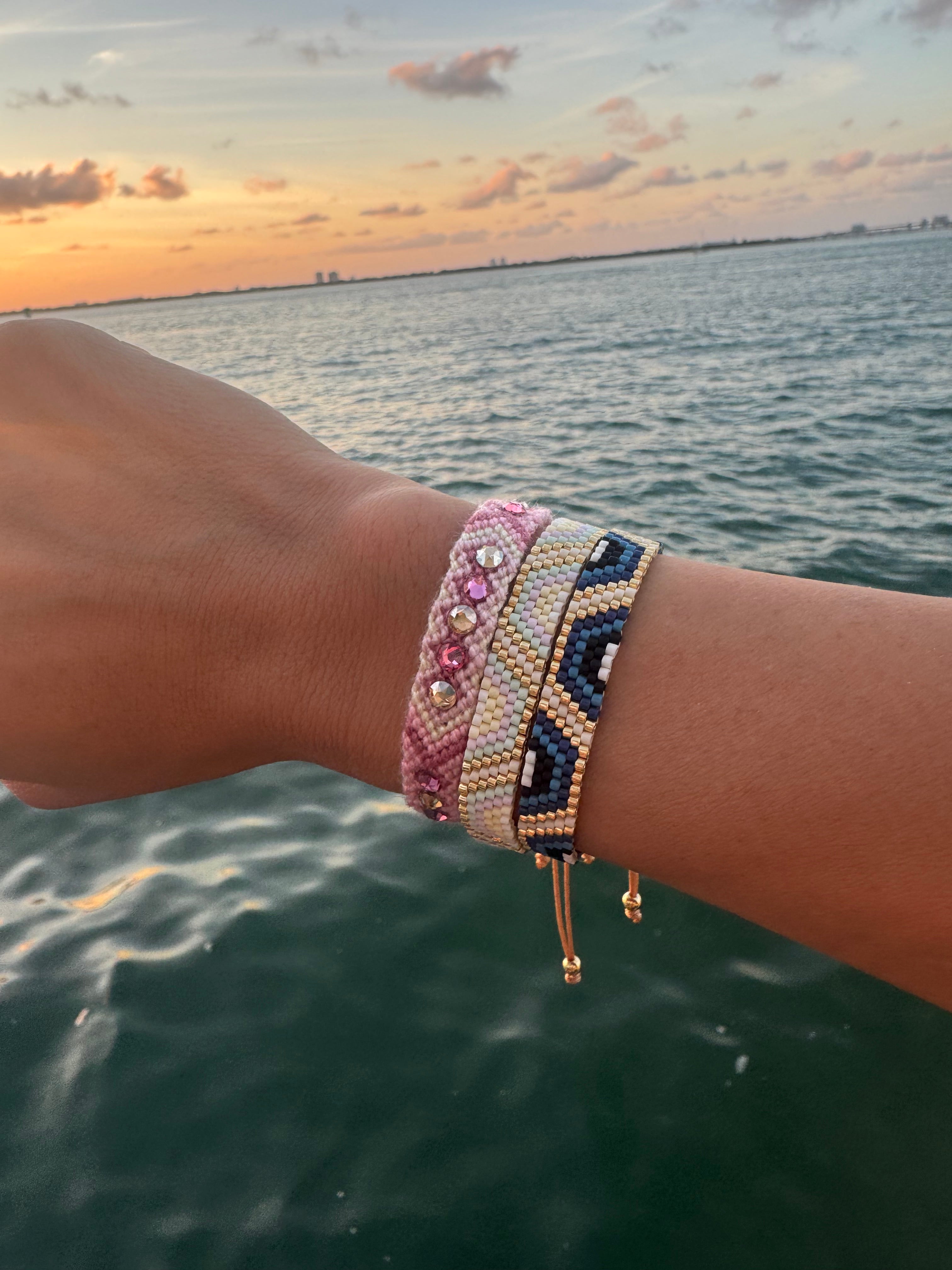 Wayuu Skinny Bracelet -  Desert Rose