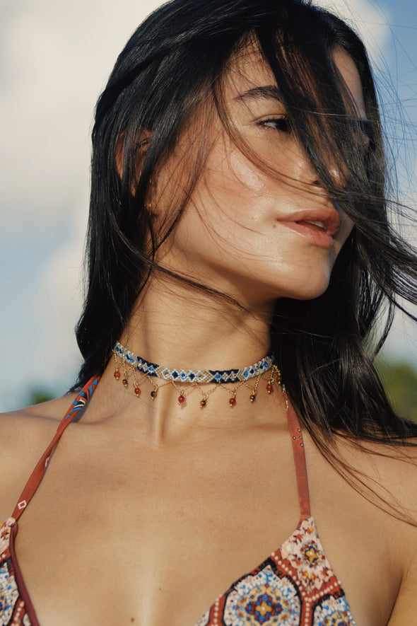 Choker Wayuu Jolotsü - Beach Blue