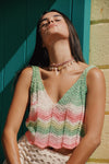 Watermelon Multicolor Crop Top