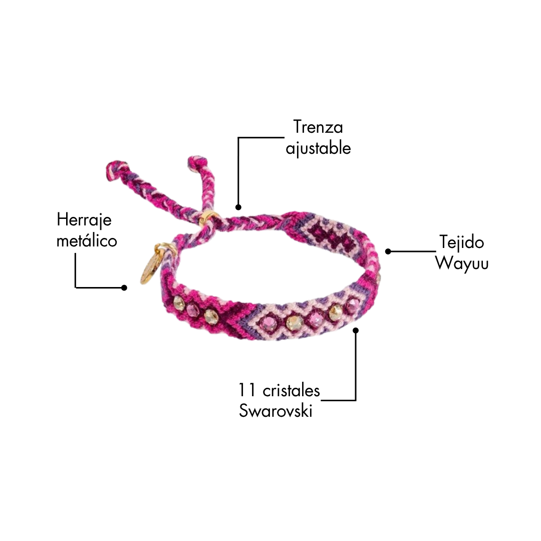 Wayuu Skinny Bracelet -  Moon Lite