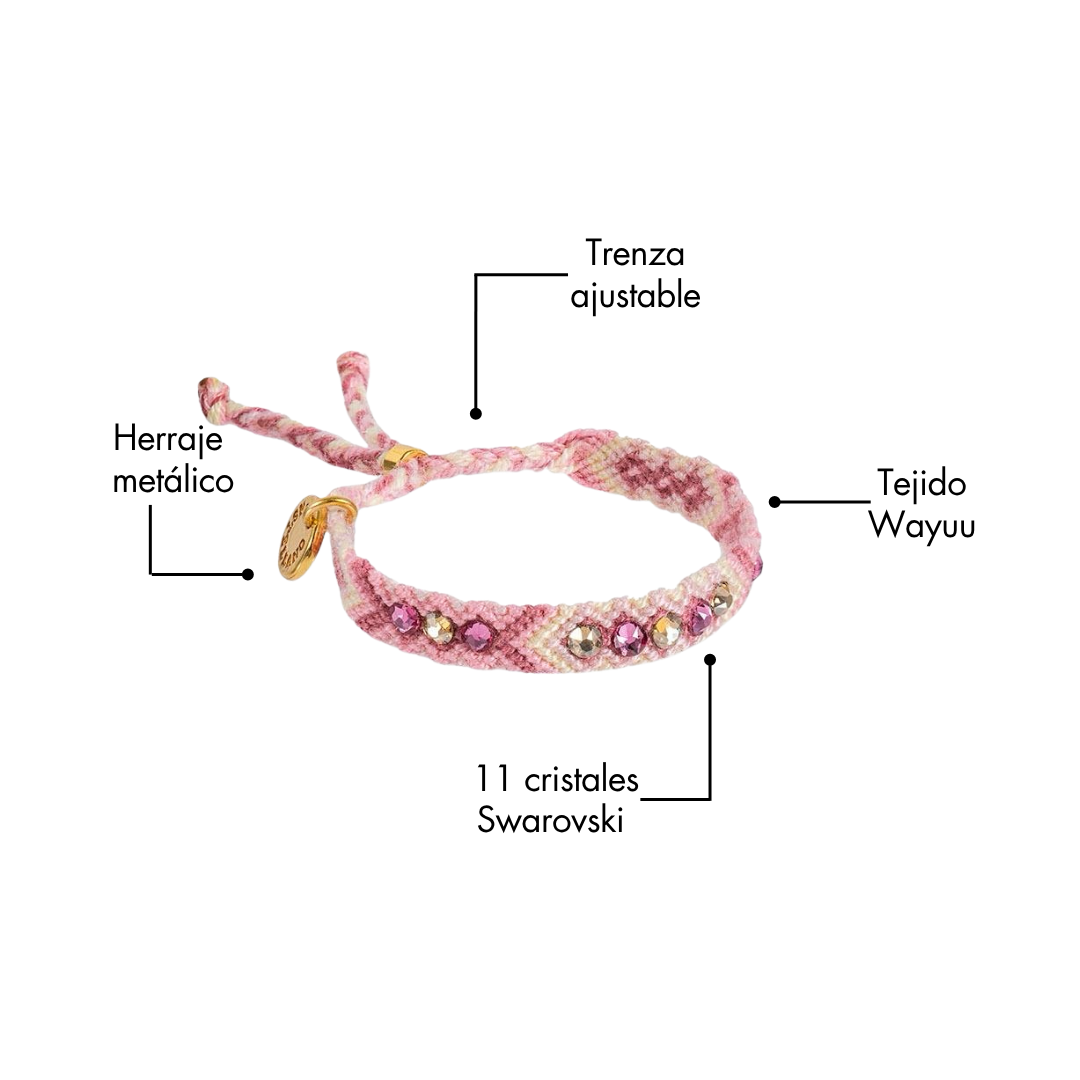 Wayuu Skinny Bracelet -  Desert Rose