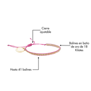 Pulsera Gold Power. Color Fuccia