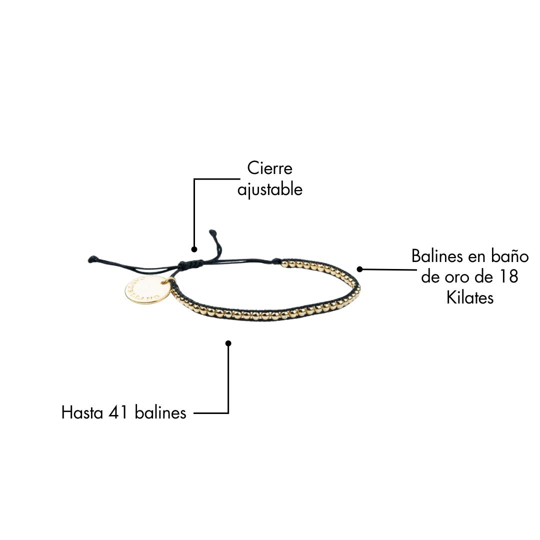 Pulsera Gold Power. Color Black