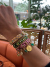 Wayuu Skinny Bracelet -  Nature Green