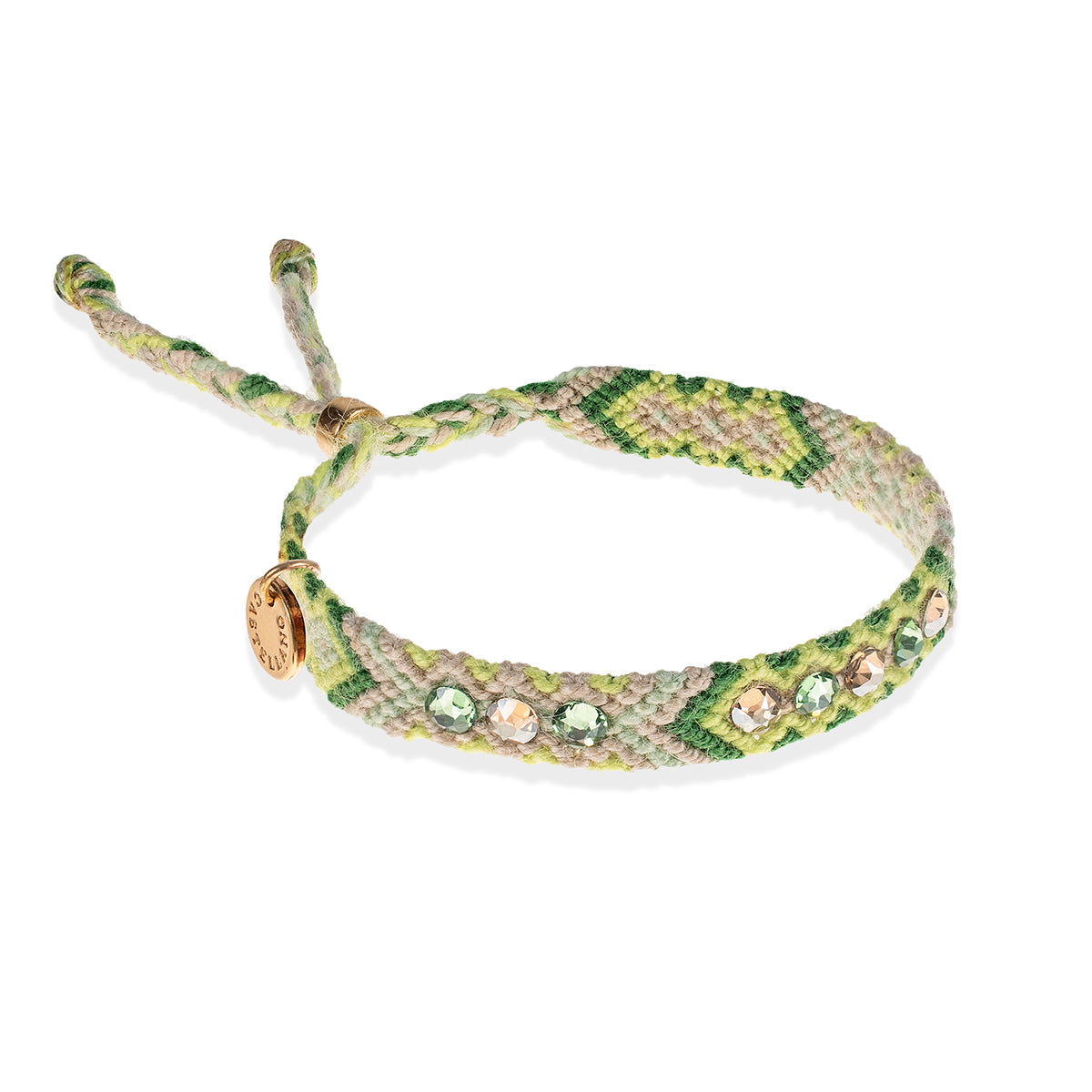 Wayuu Skinny Bracelet -  Nature Green