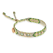 Wayuu Skinny Bracelet -  Nature Green