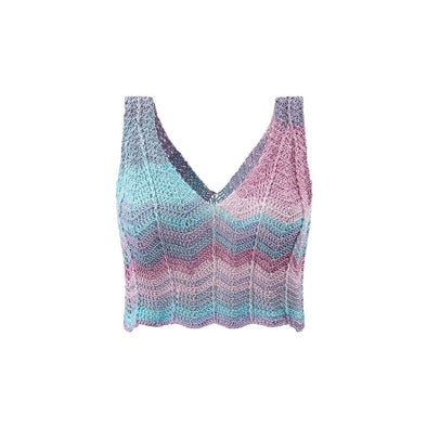 Lilac Multicolor  Crop Top