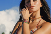 Wayuu Skinny Bracelet -  Nature Green