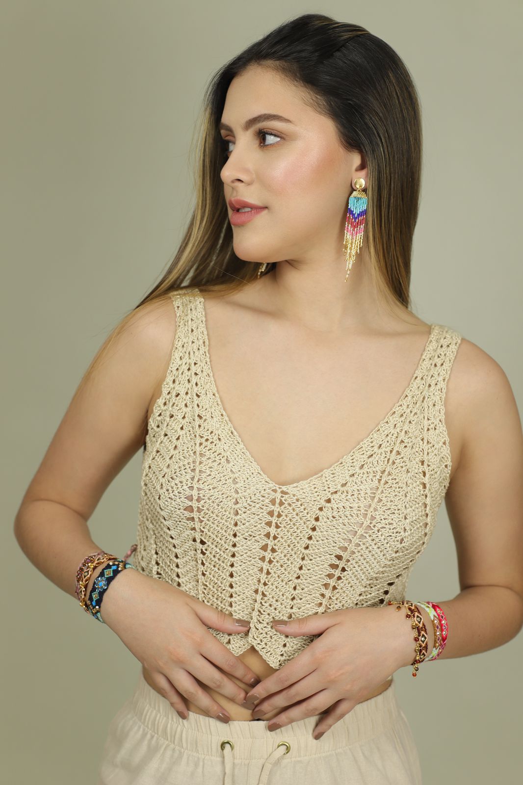 Pastel Beige Crop Top