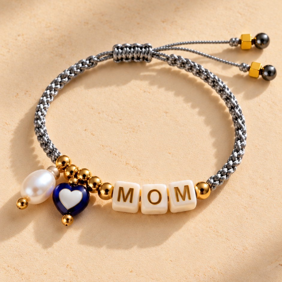 Pulsera Personalizada Plateada MOM – Make It Yours