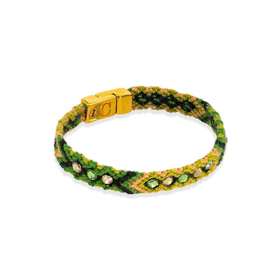 Wayuu Skinny Gold Clasp - Nature Green