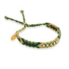 Wayuu Skinny Bracelet (5 cristales) - Nature Green