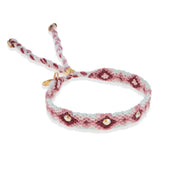 Wayuu Skinny Bracelet (6 cristales)-  Vinotinto