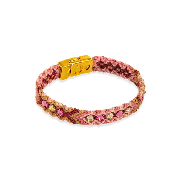 Wayuu Skinny Gold Clasp - Pink Aura