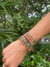 Pulsera Wayuu Free Spirit Stones - Sierra verde