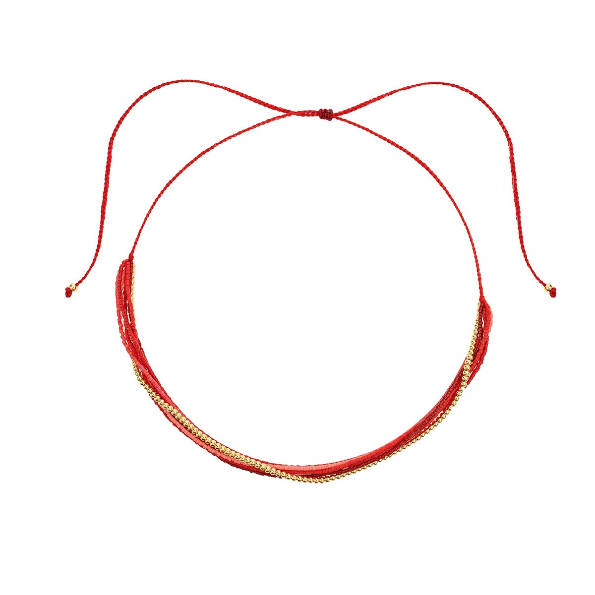Miyuki necklace stack - Scarlet