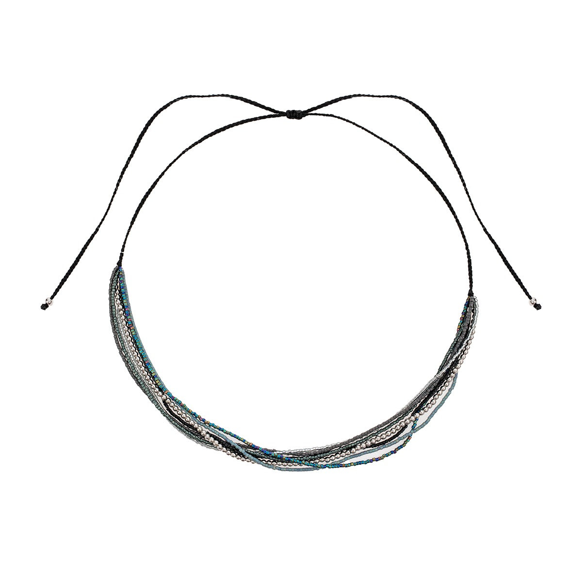 Miyuki necklace stack - Silver