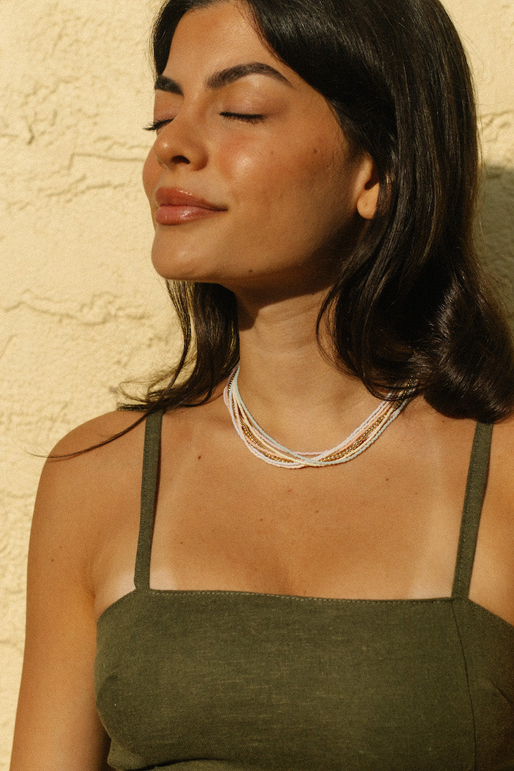 Miyuki necklace stack -  Desert Glow