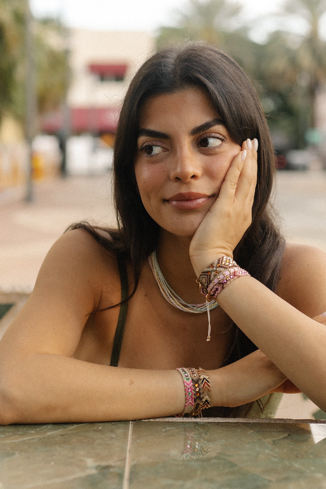Wayuu Skinny Bracelet -  Sahara Blush
