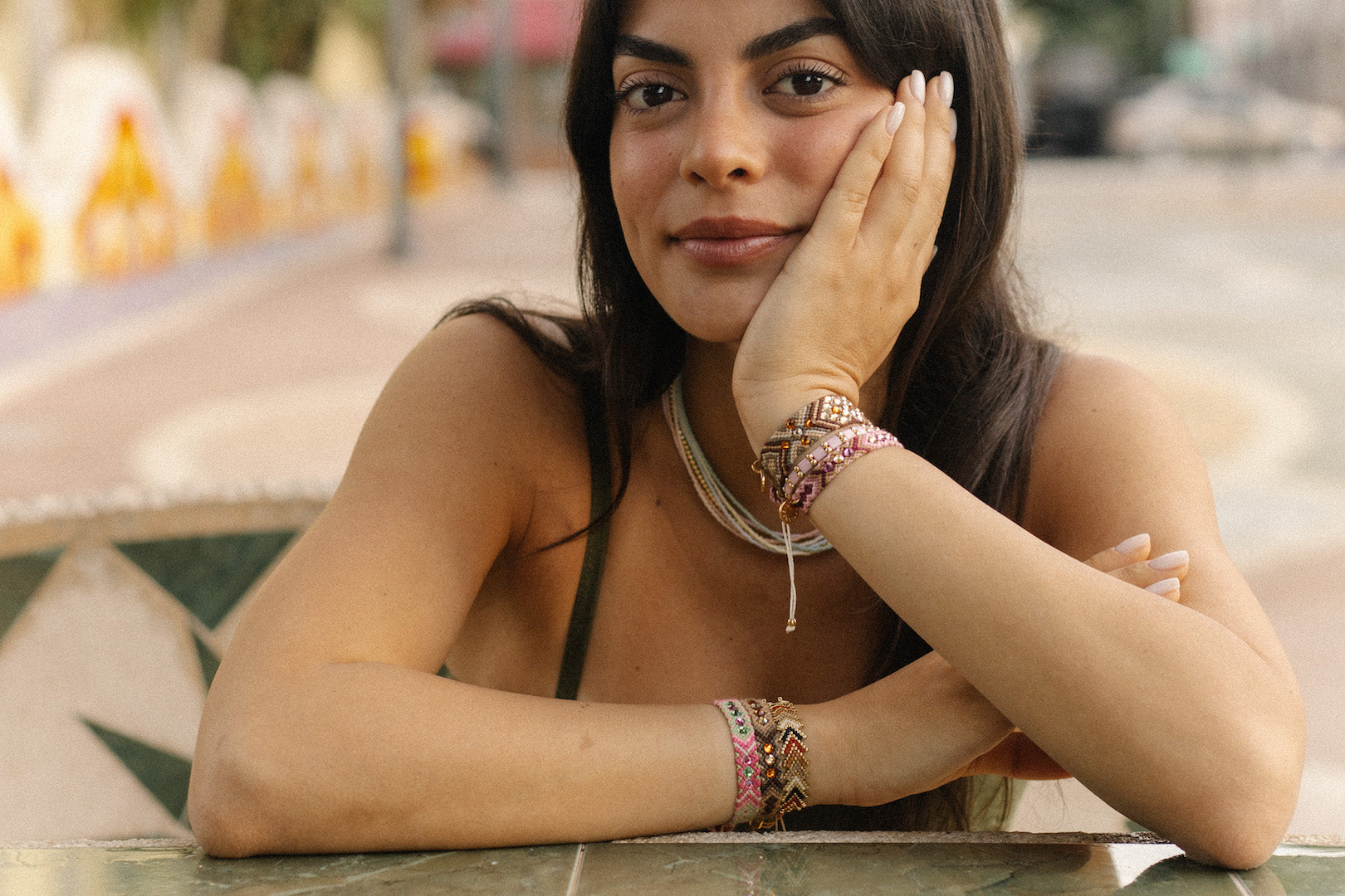 Wayuu Skinny Bracelet - Pink Aura