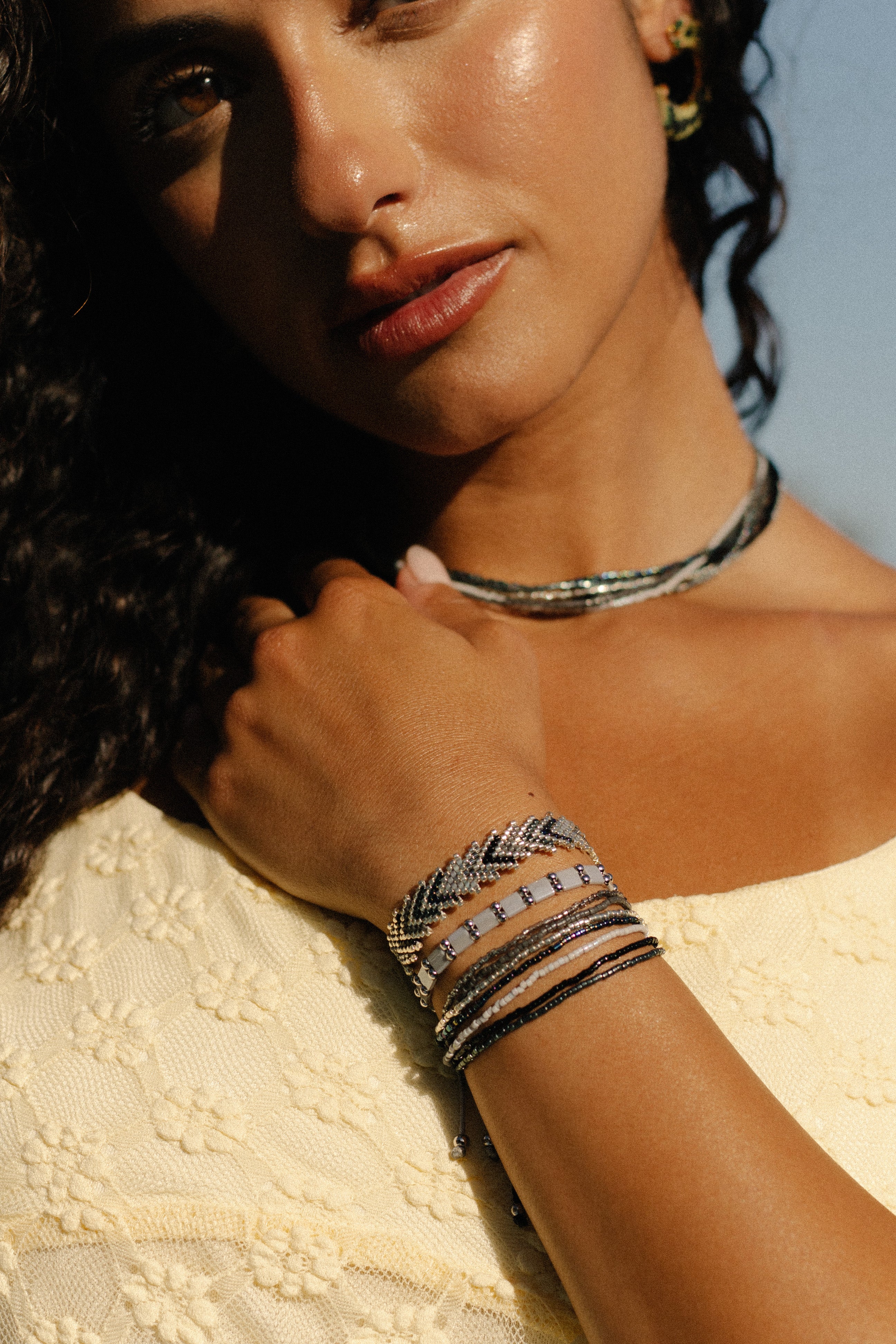 Sahara  Miyuki Bracelet-  Silver