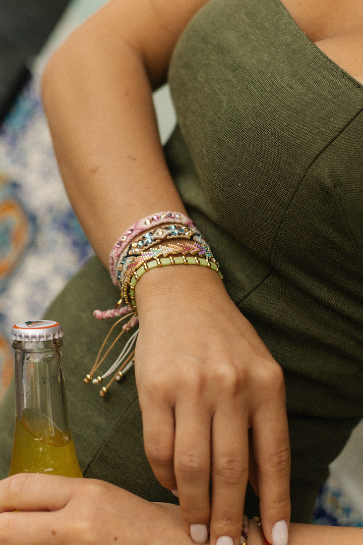 Pulsera Wayuu Be the Change  - Beige