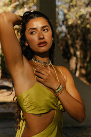 Pulsera Wayuu Free Spirit Stones - Nature Green