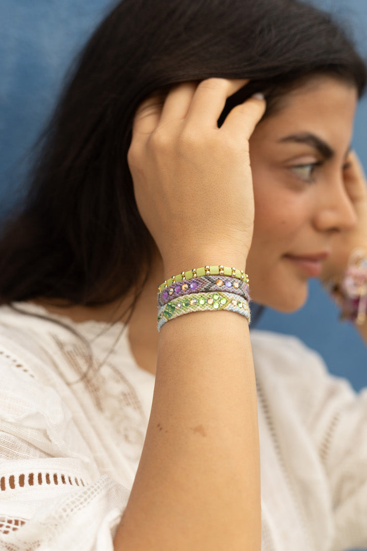 Wayuu Skinny Bracelet -  Lilac