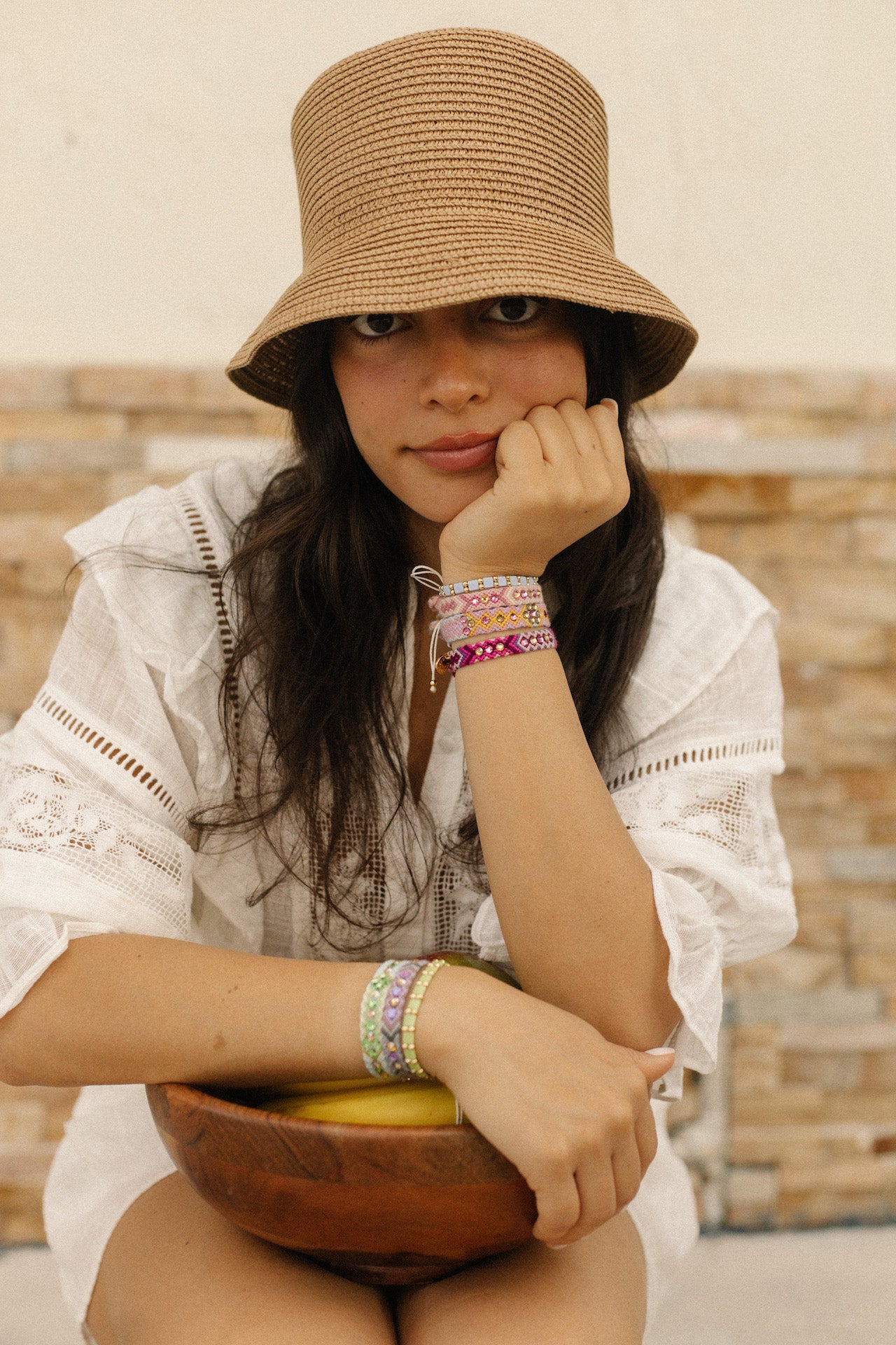 Wayuu Skinny Bracelet -  Desert Rose