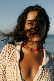 Miyuki necklace stack - Scarlet
