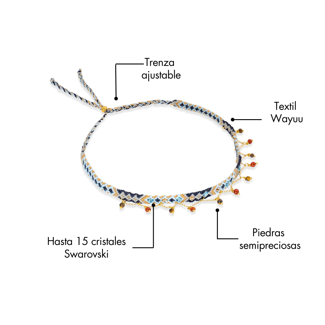 Choker Wayuu Jolotsü - Beach Blue