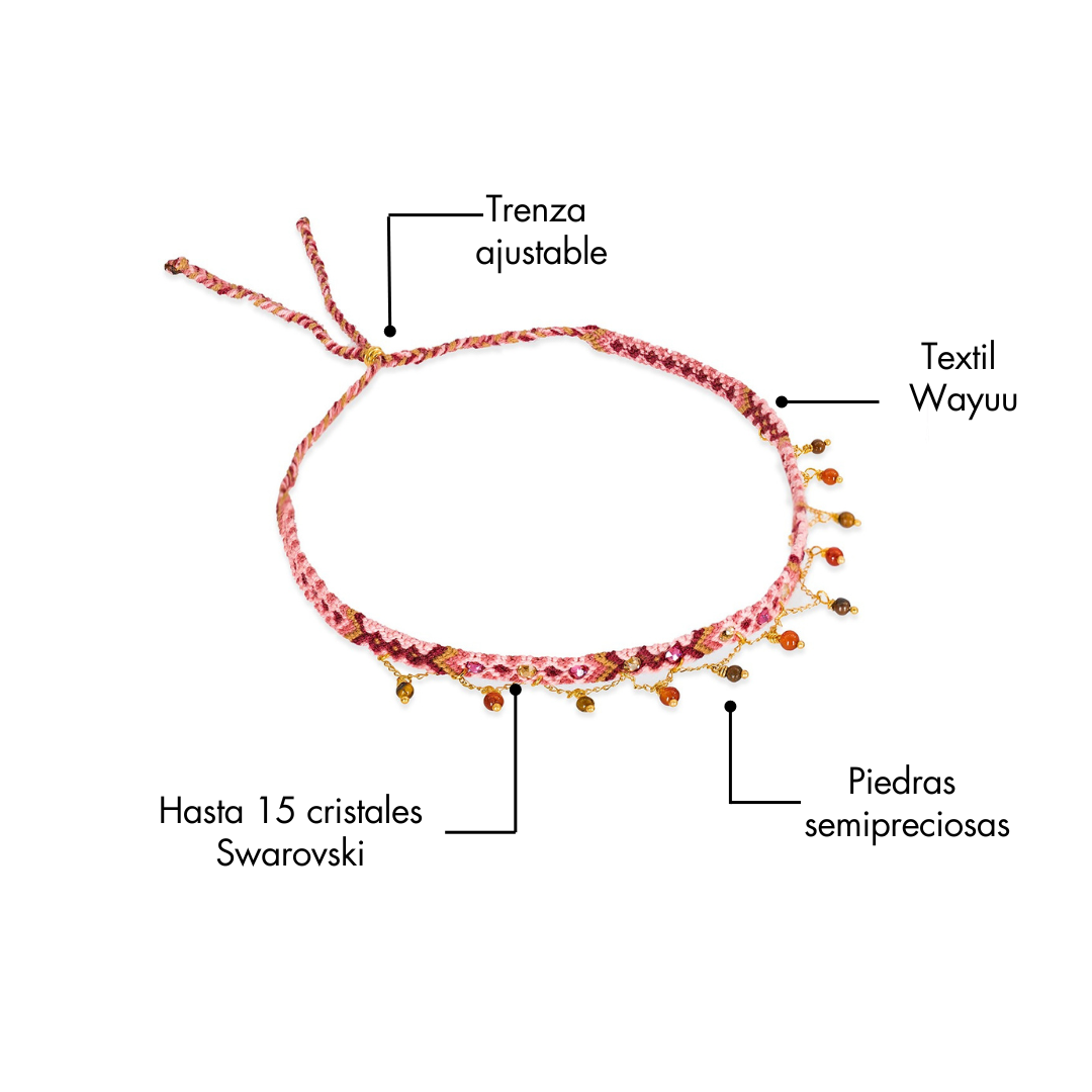 Choker Wayuu Jolotsü - Pink Aura