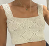 Top Makki unicolor crochet - Crema