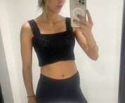 Top Makki unicolor crochet - Negro