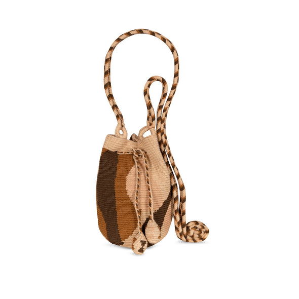 Makki Mini Pouch with Pom Poms - Caramel Swirl