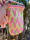 Makki Mini Wayuu  Bag - Green Peach