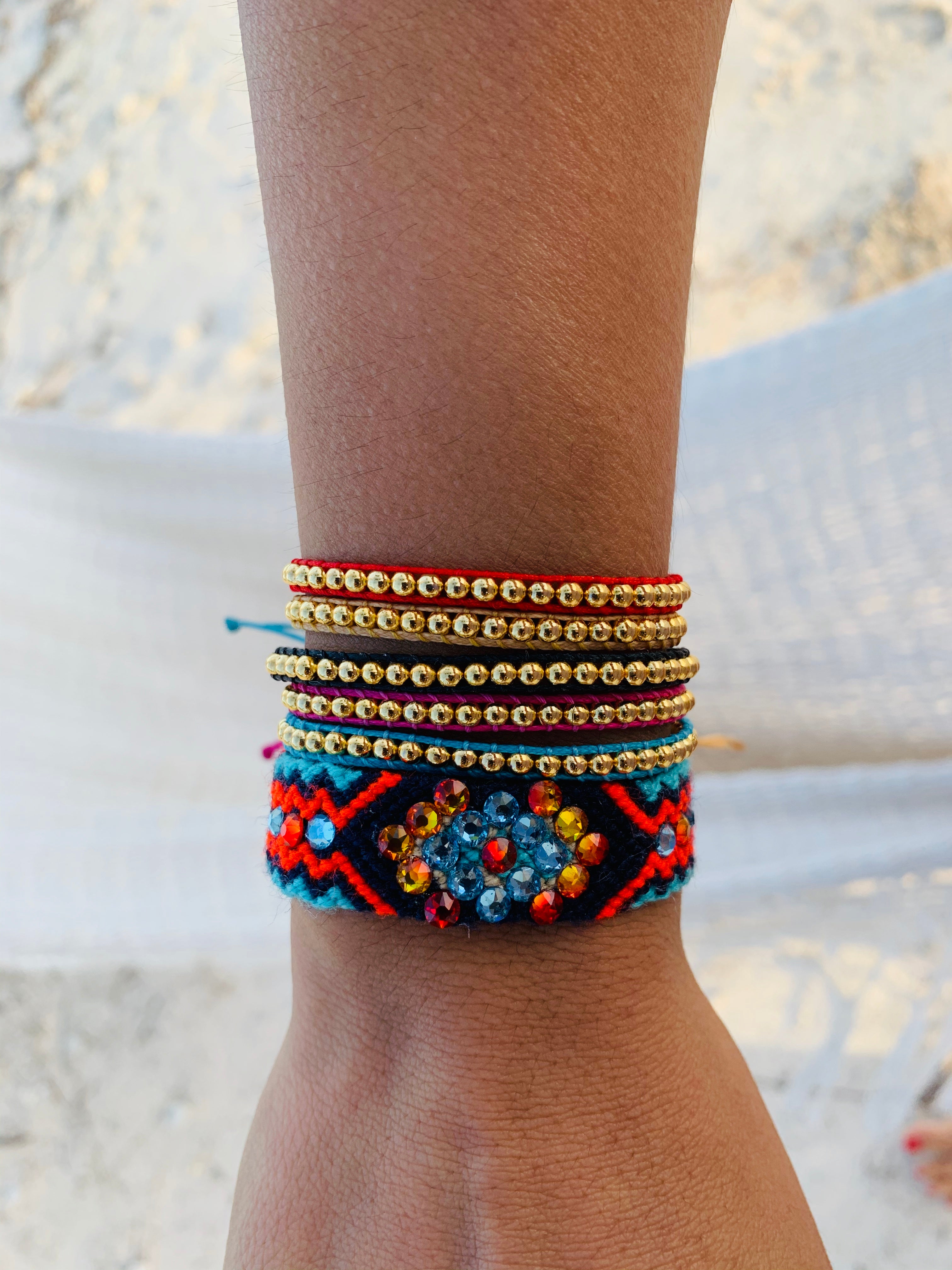 Pulsera Gold Power. Color Aguamarina